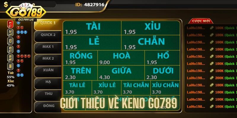 Giới thiệu sơ qua về hình thức Keno Go789