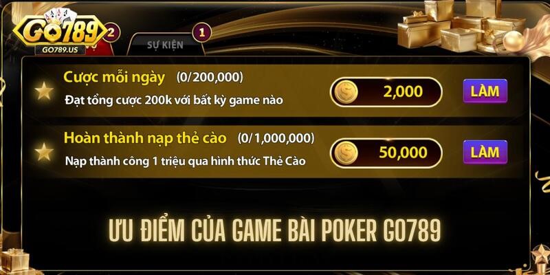Điểm tuyệt đối cho các ưu điểm của game bài Poker
