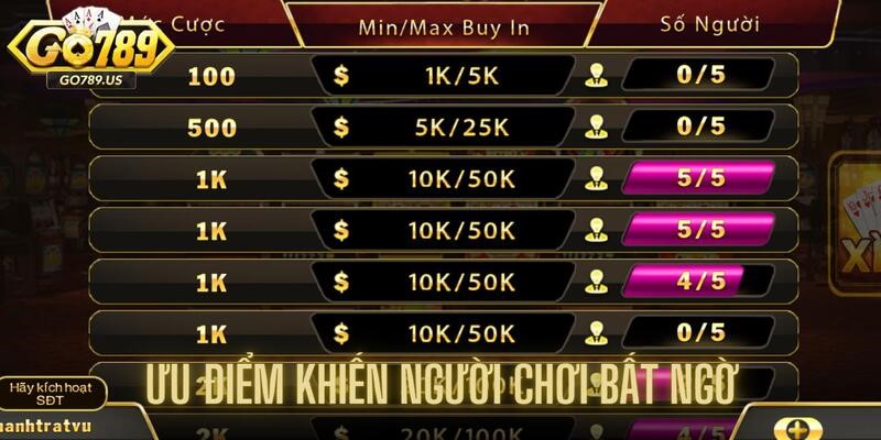 Đa dạng các loại ưu điểm khiến người chơi bất ngờ